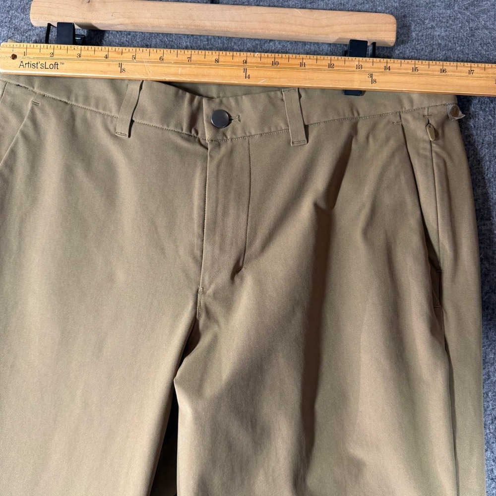 Lululemon Commission Slim Fit Pants Mens 34 Khaki Tan Technical Chino Trousers - Picture 5 of 13